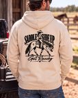 Get Ranchy Hoodie in Bone — male model, back view