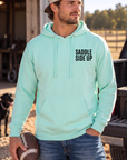 Get Ranchy Hoodie in Mint — male model, front view