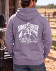Get Ranchy Hoodie in Plum — male model, back view