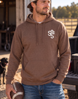 Get Western Hoodie in Cocoa — male model, front view