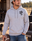 Get Western Hoodie in Ring Spun Sport Grey — male model, front view