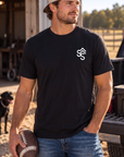 Get Western Tee in Black — male model, front view