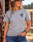 Get Western Tee in Sport Grey — female model, front view