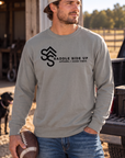 Logo Crew in Grey — male model, front view