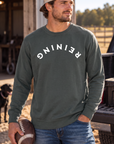 Reining Crew in Pepper — male model, front view