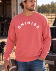 Reining Crew in Watermelon — male model, front view