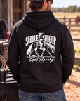 Get Ranchy Hoodie in Black — male model, back view