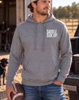 Get Ranchy Hoodie in Gunmetal Heather — male model, front view