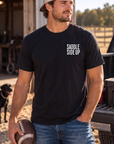 Get Ranchy Tee in Black — male model, front view