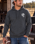 Get Western Hoodie in Dark Heather — male model, front view