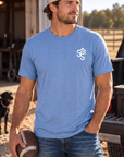 Get Western Tee in Carolina Blue — male model, front view
