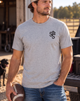 Get Western Tee in Sport Grey — male model, front view