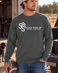 Logo Crew in Pepper — male model, front view