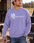 Logo Crew in Violet — male model, front view