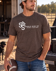 Logo Tee in Dark Chocolate — male model, front view