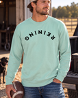 Reining Crew in Chalky Mint — male model, front view