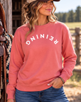 Reining Crew in Watermelon — female model, front view