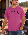 Reining Tee in Antique Heliconia — male model, front view