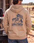 Western Freedom Hoodie in Sandstone — male model, back view