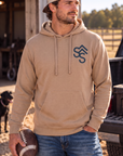 Western Freedom Hoodie in Sandstone — male model, front view